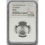 1 złoty 1949 Al - NGC MS66 