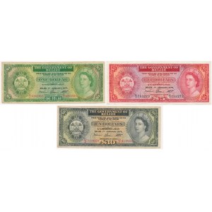 Belize, 1, 5 & 10 Dollars 1976 - set of 3 pcs
