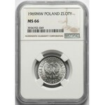 1 złoty 1969 - NGC MS66