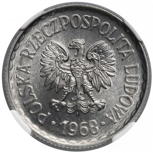 1 złoty 1968 - rzadki rocznik - NGC MS65