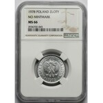 1 złoty 1978 b.z. - NGC MS66