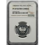 1 złoty 1980 - lustrzanka - NGC PF69 UC (Max PF)