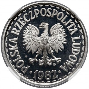 1 złoty 1982 - lustrzanka - NGC PF69 UC (Max PF)