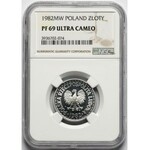 1 złoty 1982 - lustrzanka - NGC PF69 UC (Max PF)