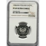 1 złoty 1986 - lustrzanka - NGC PF69 UC (Max PF)