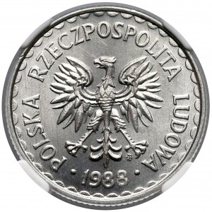 1 złoty 1988 - NGC MS66