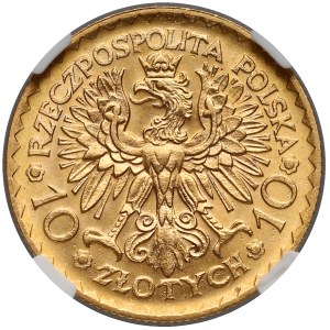 10 złotych 1925 Chrobry - NGC MS63