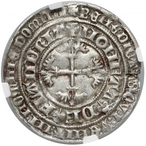 Niderlandy, Flandria, Ludwig II van Male (1346-1384) podwójny grosz - NGC AU53