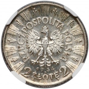 Piłsudski 2 złote 1934 - NGC MS62