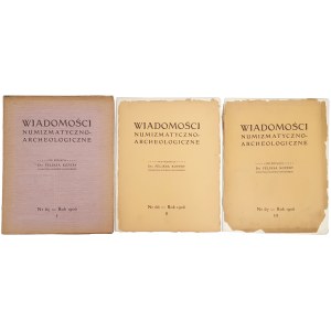 Wiadomości Numizmatyczno-Archeologiczne, Rok 1906 nr 1, 2 i 3 (3szt)