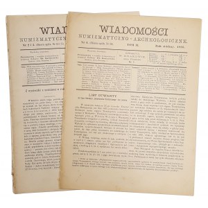 Wiadomości Numizmatyczno-Archeologiczne, Rok 1895 nr 2-3, 4 (2szt)
