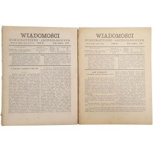 Wiadomości Numizmatyczno-Archeologiczne, Rok 1895 nr 2-3, 4 (2szt)