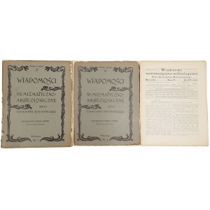 Wiadomości Numizmatyczno-Archeologiczne, Rok 1904 nr 1, 3, 4 (3szt)