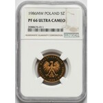 5 zlotych 1986 - lustrzanka - NGC PF66 UC (Max PF)