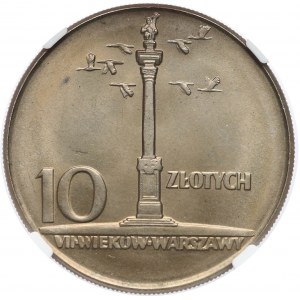 10 złotych 1965 Duża Kolumna - NGC MS66