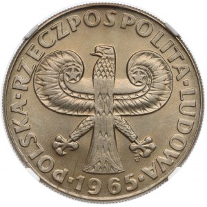 10 złotych 1965 Duża Kolumna - NGC MS66