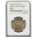 10 złotych 1965 Duża Kolumna - NGC MS66