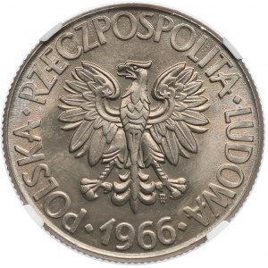 10 złotych 1966 Kościuszko - NGC MS66