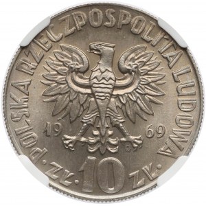 10 złotych 1969 Kopernik - NGC MS67 (Max NGC)