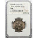 10 złotych 1969 25. rocznica PRL - NGC MS67 (MAX NGC)