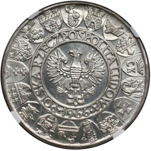 Próba SREBRO 100 złotych 1966 Mieszko... półpostacie - NGC MS65