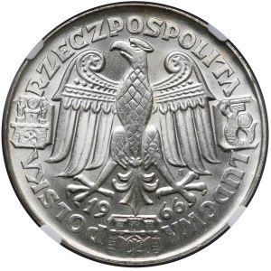 Próba SREBRO 100 złotych 1966 Mieszko... głowy - NGC MS65 (MAX)