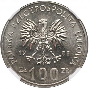 100 złotych 1988 Jadwiga - NGC MS67