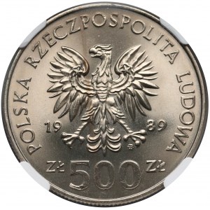 500 złotych 1989 Wojna Obronna - NGC MS67 (Max NGC)