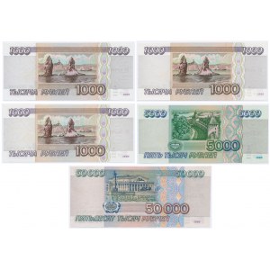 Rosja, 1.000-50.000 rubli 1995 - zestaw (5szt)