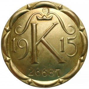 Odznaka z Legitymacją uprawniająca do pobytu w Twierdzy Kraków 1915 r.