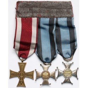 Zespół 2 orderów Virtuti Militari oraz Krzyża Walecznych