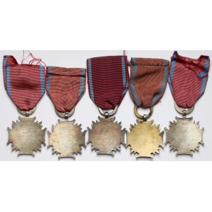 Krzyże Zasługi 1946-1952 - zestaw srebrnych (5szt) 