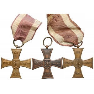 Krzyż Walecznych PRL - zestaw (3szt) 