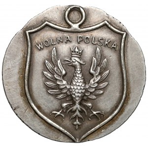 Znaczek patriotyczny WOLNA POLSKA - odbitka próbna na monecie 50 kopiejek
