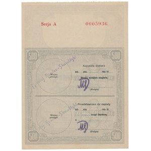 Asygnata Ministerstwa Skarbu (1939) - 500 zł