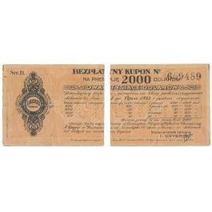 Krajowa Wytwórnia Chemiczna I. GEYER, Kupon na 2.000 dolarów 1925
