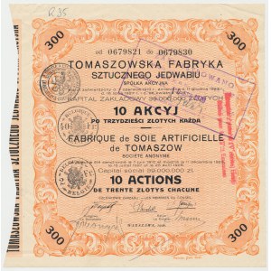 Tomaszowska Fabryka Sztucznego Jedwabiu, 10x 30 zł 1928