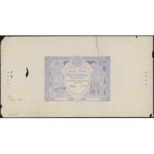 Próba druku awersu 50 złotych 1925