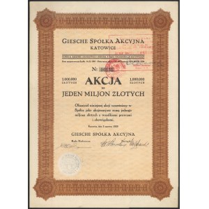 GIESCHE Spółka Akcyjna Katowice, 1 miljon zł 1929