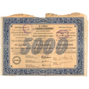 Towarzystwo Starachowickich Zakładów Górniczych, Em.3, 10x 500 mkp 1921