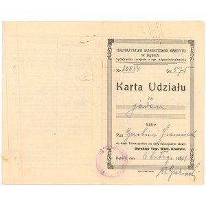 Towarzystwo Wzajemnego Kredytu w Dębicy, Karta udziału 1941 r.