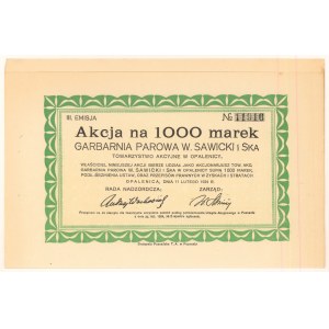 Garbarnia Parowa W. Sawicki i Ska, Em.3, 1.000 mkp 1924