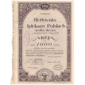 Hurtownia Aptekarzy Polskich, 1.000 mkp 1921