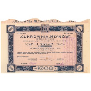 Cukrownia MŁYNÓW, Em.1, 1.000 mkp 1923 