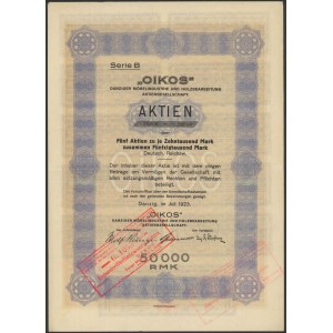 Gdańsk OIKOS, 5x 10.000 rmk 1923