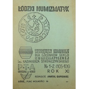 Łódzki Numizmatyk, Rok 1972 Nr 1-2 (105-106)