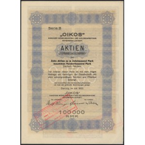 Gdańsk OIKOS, 10x 10.000 rmk 1923