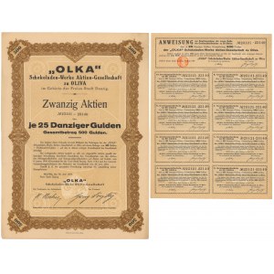 Gdańsk Oliwa, OLKA Schokoladen-Werke..., 20x 25 gulden 1924