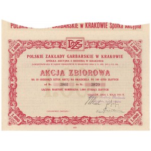 Polskie Zakłady Garbarskie w Krakowie, 10x 100 zł 1931