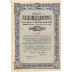 4% Pożyczka Konsolidacyjna 1936, Obligacja na 1.000 zł